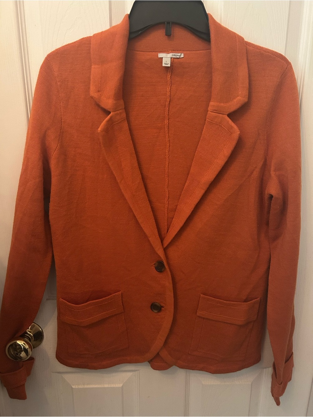 Halogen Orange Knit Blazer Jacket